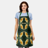Geel Daisy Bloem Patroon Gepersonaliseerd Schort (Gedragen)