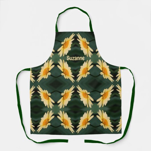 Geel Daisy Bloem Patroon Gepersonaliseerd Schort (Voorkant)
