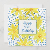 Geel Daisy Boeket Custom Jaar Verjaardag Kaart (Voorkant)