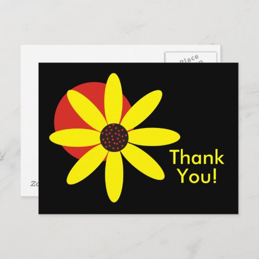 Geel Daisy Briefkaart (Voorkant / Achterkant)