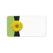 Geel Daisy Bruiloft Leeg Adres Label (Voorkant)