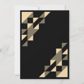 Geel Daisy Driehoek Geometrisch Zwart Verjaardag Kaart (Achterkant)