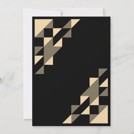 Geel Daisy Driehoek Geometrisch Zwart Verjaardag Kaart (Achterkant)