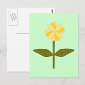 Geel Daisy Flower Briefkaart (Voorkant / Achterkant)