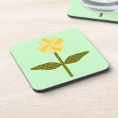Geel Daisy Flower Cork Onderzetter (Linkerzijde)