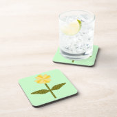 Geel Daisy Flower Cork Onderzetter (Rechterzijde)