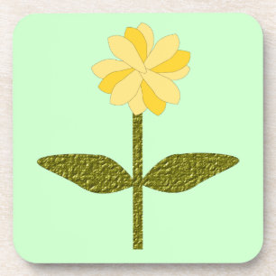 Geel Daisy Flower Cork Onderzetter