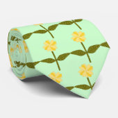 Geel Daisy Flowers Floral Stropdas (Opgerold)
