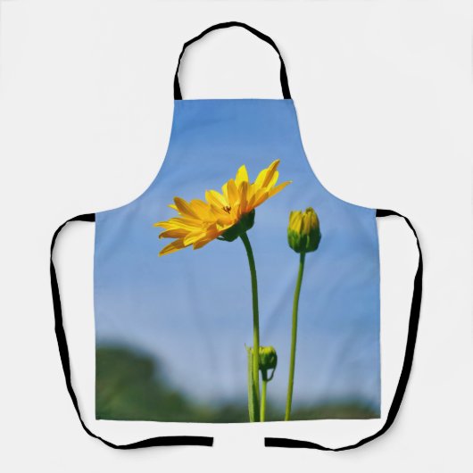 Geel Daisy Helenium All Over Print Schort (Voorkant)