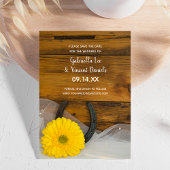 Geel Daisy Hoefijzer Barn Wedding Save the Date Kaart
