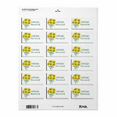 Geel Daisy naamlabel Etiket (Full Sheet)