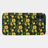 geel daisy-ontwerp op zwart Case-Mate iPhone case (Achterkant (horizontaal))