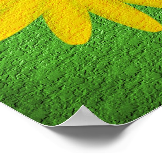 Geel Daisy Textured Effect Bloemkunst Poster (Hoek)