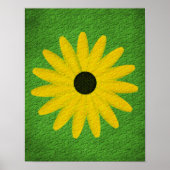 Geel Daisy Textured Effect Bloemkunst Poster (Voorkant)