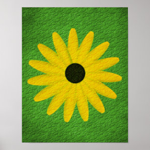 Geel Daisy Textured Effect Bloemkunst Poster