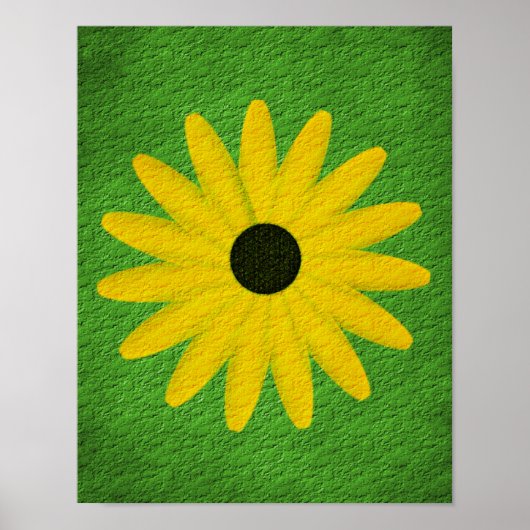 Geel Daisy Textured Effect Bloemkunst Poster (Voorkant)