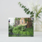 Geel dak en tuin briefkaart (Staand voorkant)