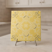  Geel Damasblauw Antiek Patroon Tegeltje