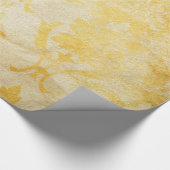 Geel Damasgrungy Patroon Cadeaupapier (Hoek)