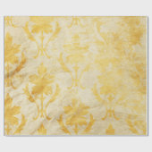 Geel Damasgrungy Patroon Cadeaupapier (Vlak)