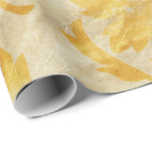 Geel Damasgrungy Patroon Cadeaupapier (Rol Hoek)