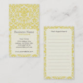 Geel Damask Appointment Visitekaartje Afsprakenkaartje (Voorkant / Achterkant)