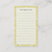 Geel Damask Appointment Visitekaartje Afsprakenkaartje (Achterkant)
