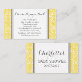 Geel Damask Baby shower Boek Aanvraag Kaart (Voorkant / Achterkant)