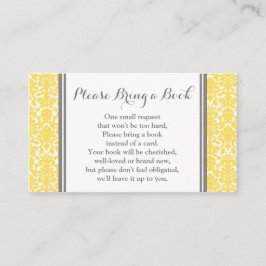 Geel Damask Baby shower Boek Aanvraag Kaart