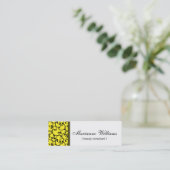 Geel Damask Beauty Micro Mini Visitekaartjes (Staand voorkant)