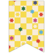 Geel dambord Merry & Bright Bunting Banner (Eerste vlag)
