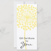 Geel Dandelion Flower Gift Certificate Design 3 (Achterkant)