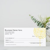 Geel Dandelion Flower Gift Certificate Design 3 (Staand voorkant)