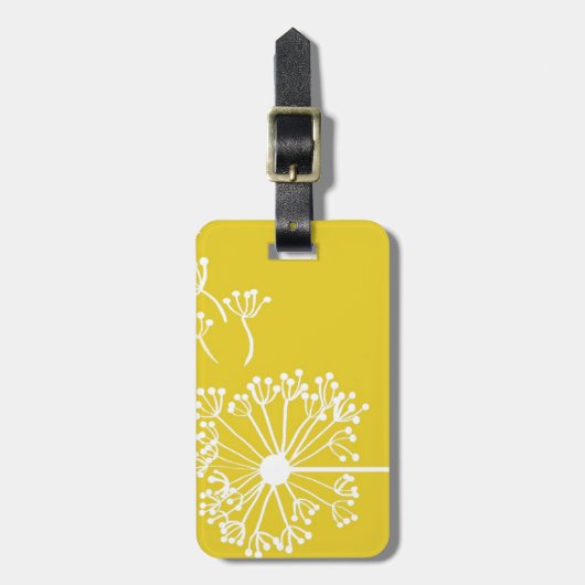 Geel Dandelion-ontwerp Bagagelabel (Voorkant verticaal)