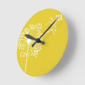 Geel Dandelion-ontwerp Ronde Klok (Hoek)