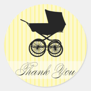 Geel Dank u Baby Buggy Sticker