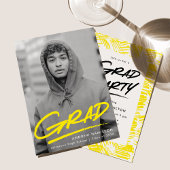 Geel | Dashed Photo Graduparty Kaart
