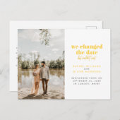 Geel dat we de datum veranderden, maar kon niet wa aankondigingskaart (Voorkant / Achterkant)