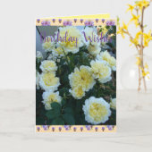 Geel David Austin Rozen Roos Garden Birthday Kaart (Gele Bloem)