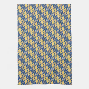 Geel + De zilveren Blauwe Doek van het Patroon Theedoek