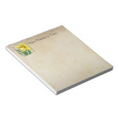 Geel deaffodil gepersonaliseerd monogram notitieblok (Schuin)