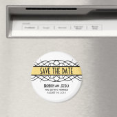 Geel Deco Vloeit sparen de Magnetische Datum Magneet (Insitu (Vaatwasser))