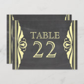 Geel decochrokbord Tabelnummer Briefkaart (Voorkant / Achterkant)