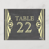Geel decochrokbord Tabelnummer Briefkaart (Achterkant)