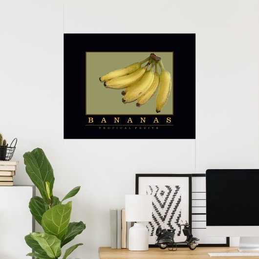 geel decor voor bananen poster (Thuiskantoor)