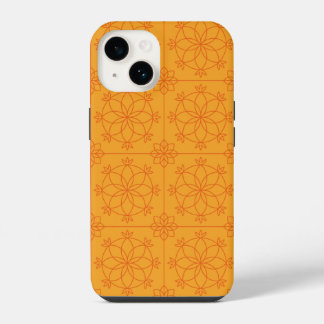 Geel Decoratieve mandala kunst geometrische Patroo iPhone 14 Hoesje