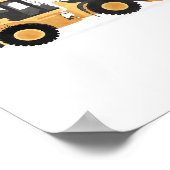 Geel decoratievoertuig voor bouw met frontlader poster (Hoek)