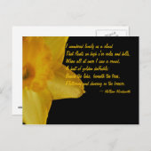 Geel deffodil; William Wordsworth Poem Briefkaart (Voorkant / Achterkant)