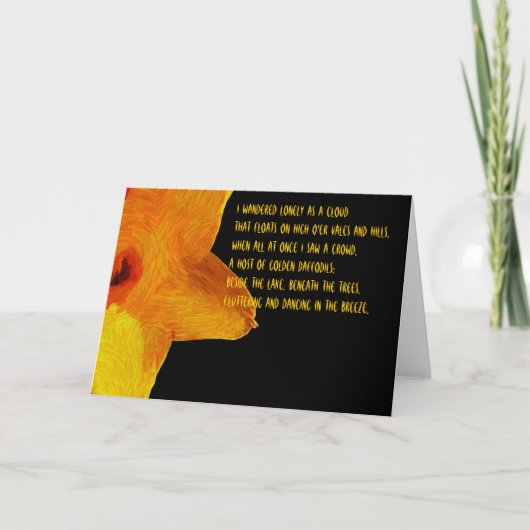 Geel deffodil; William Wordsworth Poem Note Card Kaart (Voorkant)