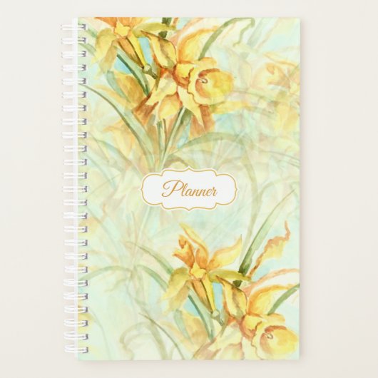 Geel deffodils Floral Pattern Planner (Voorkant)